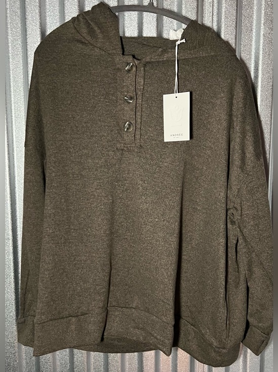 ANDREE BY UNIT Tops - Andre by Unit Knit Hoodie with Henley NWT 3X
